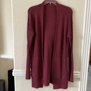 Good used condition. Maroon Lululemon Textured/Knit Cardigan Size Medium